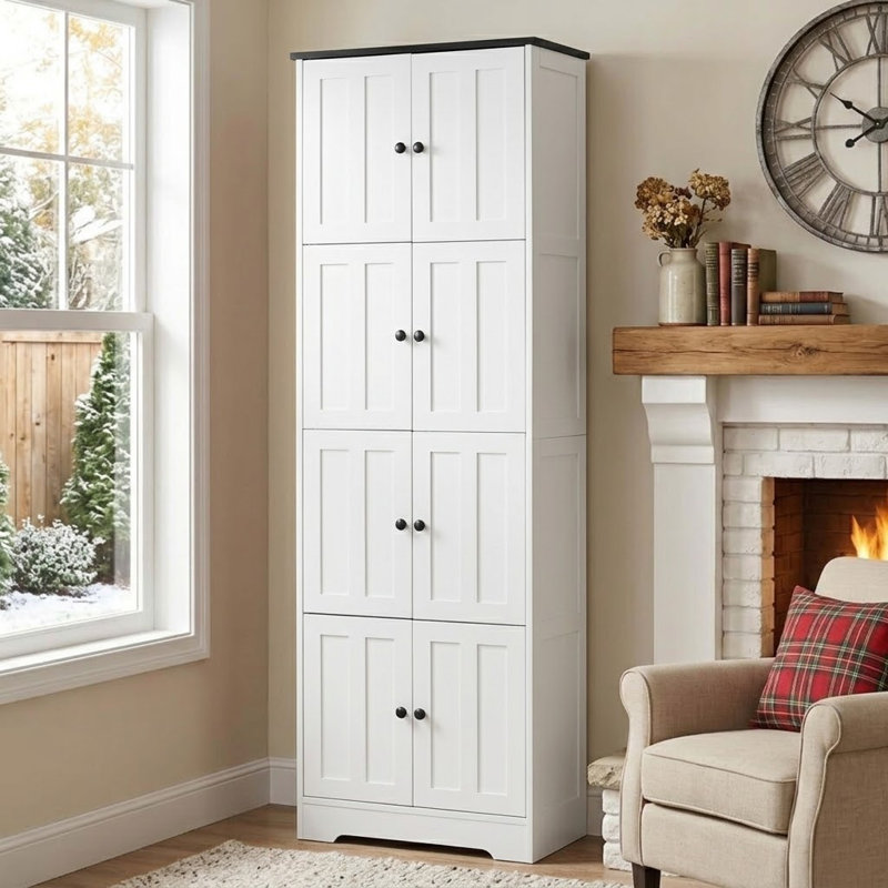 Armoire de rangement simple en bois manufacturé Denoncourt (H 72,41 po x l 24,01 po x P 12,81 po), Blanc