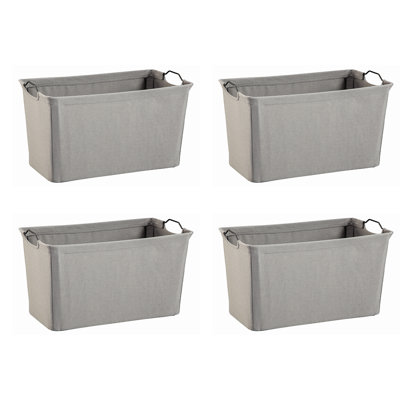 Wire Frame Wide Fabric Bin, Set Of 4