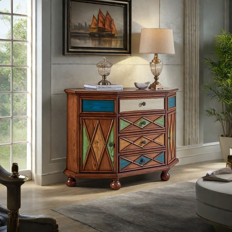 American style multi-functional accent cabinet, Brown