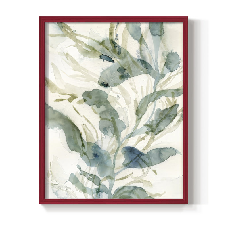 Underwater Botany III, reproduction encadrée - bois massif, H 30 po x l 24 po, Rouge