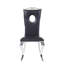 Chaise d'appoint en cuir synthétique noir et acier inoxydable (ensemble de 2)