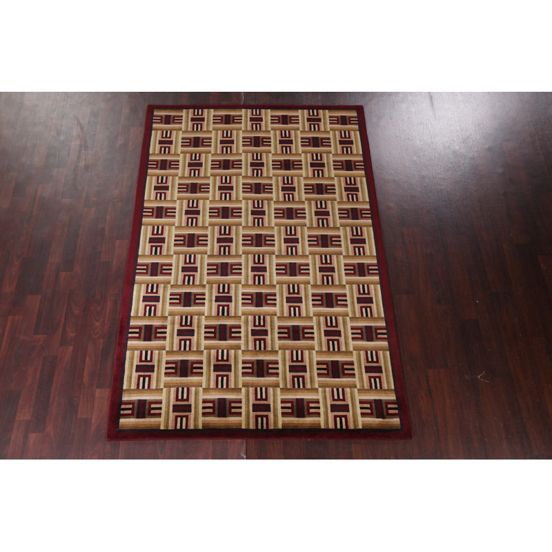 Tapis népalais à motif végétal noué à la main 6 x 8
