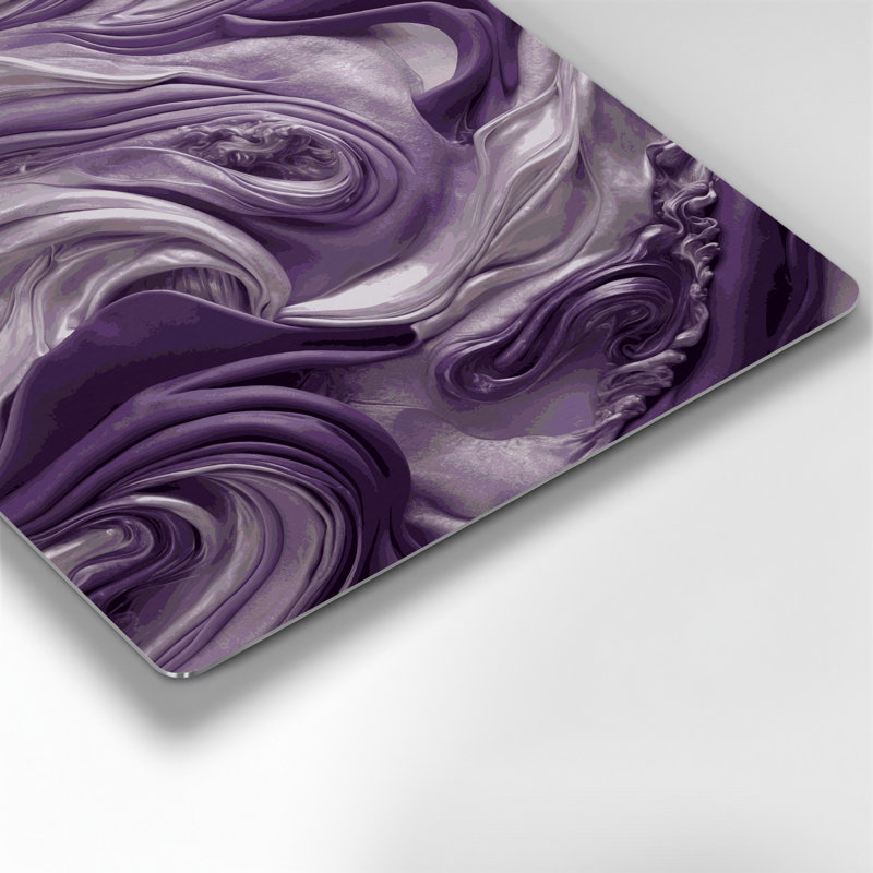 Art abstrait abstrait en métal mauve 65, H 12 po x l 12 po