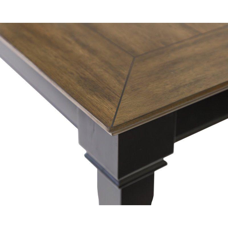 Nakhi Traditional Wood Kitchen Extension Dining Table, Black, 7