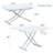 Multifunctional Folding Desk with Faux Marble Top & Adjustable Height
