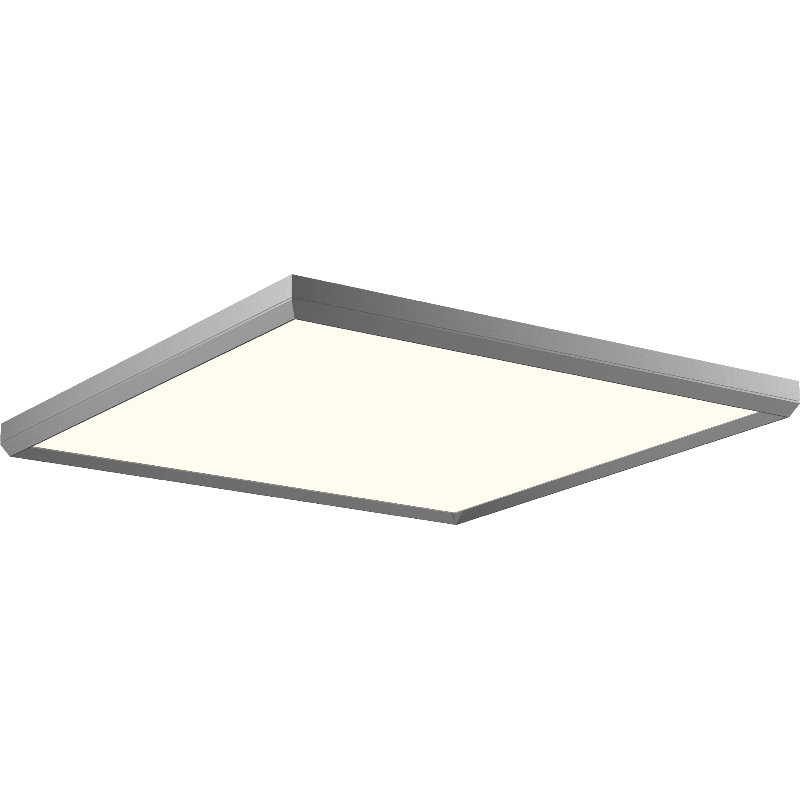 Plafonnier encastré en acrylique Skylight, Champagne brossé, H 1,9 po x l 17,7 po x P 17,7 po