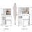 29.2" Small Size Left Drawer Desktop Vanity Table + Cushioned Stool, Extra Large Right Sliding Mirror, Multi Layer High Capacity Storage, Practical Fashionable Dresser, Suitable For Small Space-1968197857