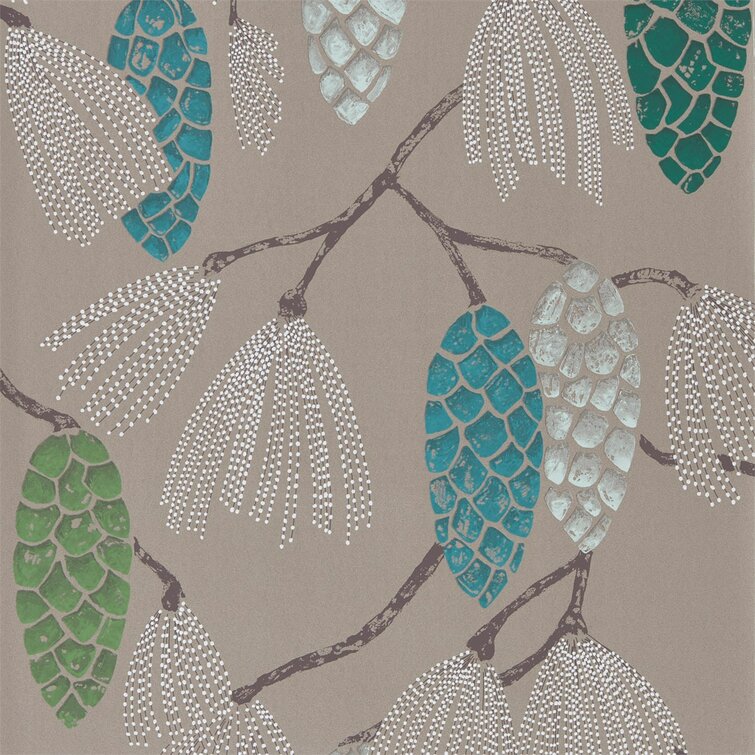 Marie Fig leaf/Honey/Blossom Wallpaper | Harlequin by Sanderson Design
