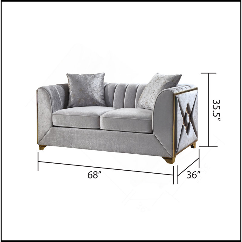 Causeuse de style moderne en argent, Gris