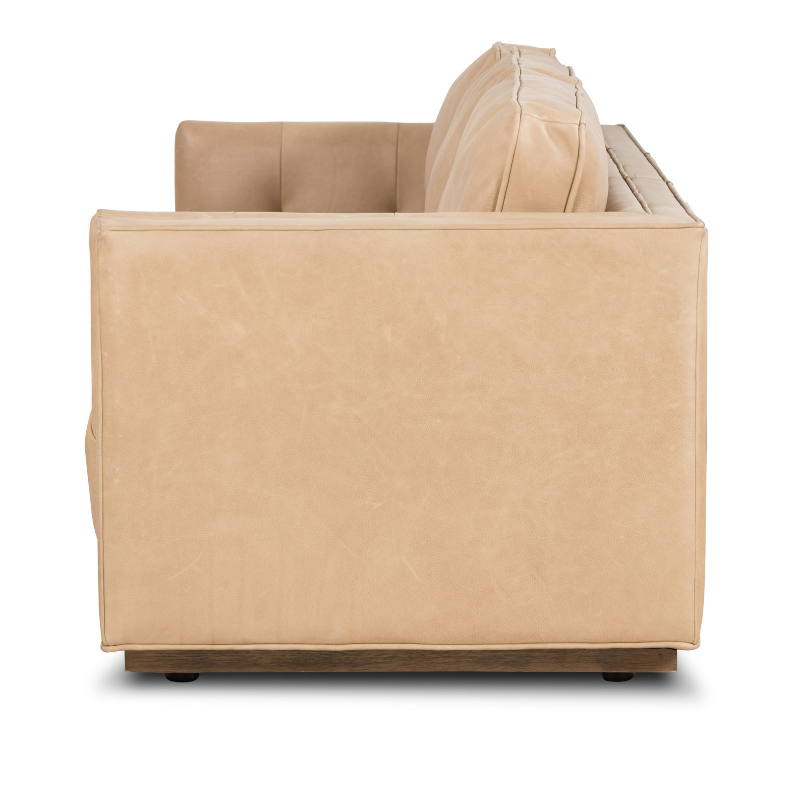 Calabrese 90'' Upholstered Sofa, Palermo Nude Top Grain Leather