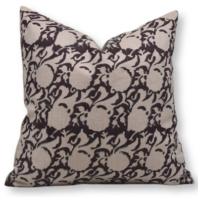 Housses de coussin en lin pur à motif de Fab Fabine (Zicron, brun chocolat)