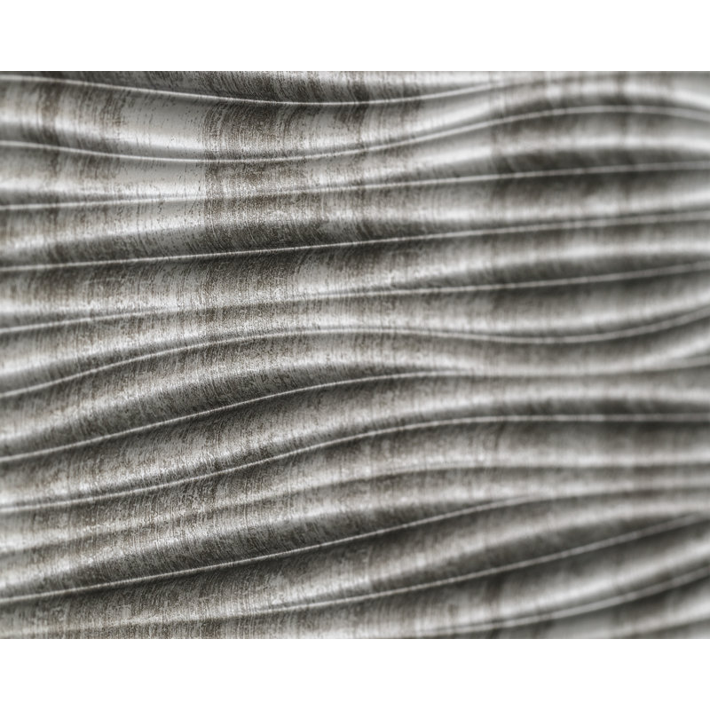 Panneau mural 3D 18,5 po x 24,3 po argent hachuré