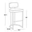 Tabouret de bar à hauteur fixe en métal doré et similicuir blanc - ensemble de 2