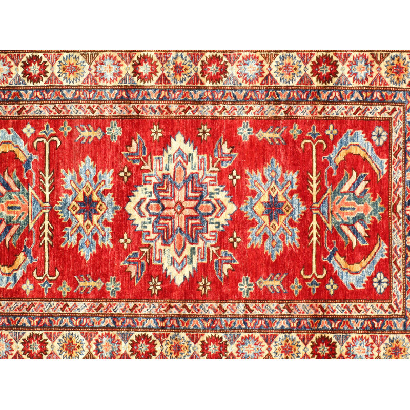 Tapis orange / brun en laine noué à la main de style oriental rectangulaire 3 pi 2 po x 4 pi 11 po Lovall