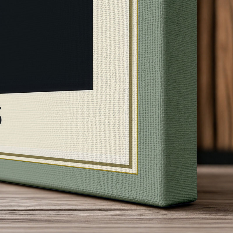 Forms: Swiss Geometric - Wrapped Canvas, 24x16 - 61.0 x 40.6 cm, Sage Border