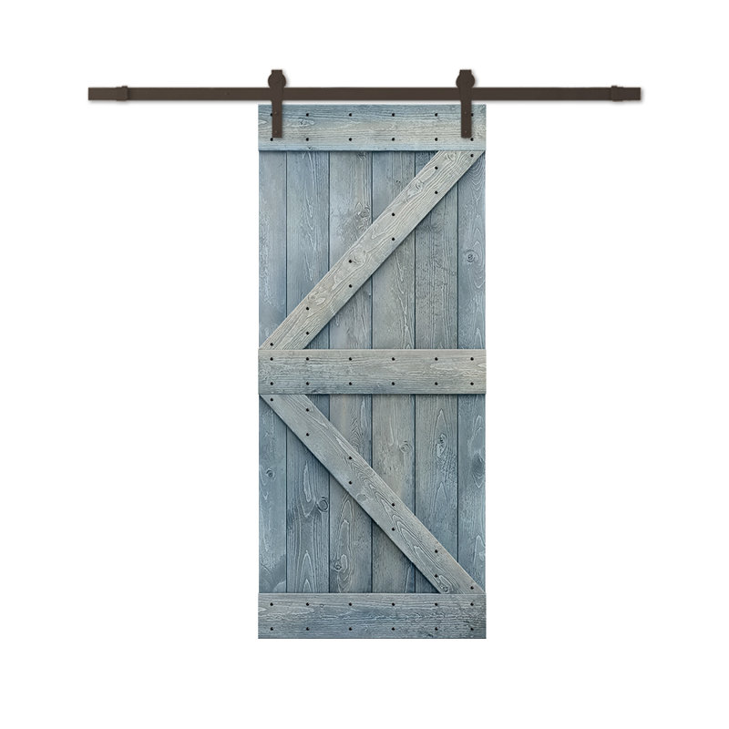 Porte de grange à panneaux K Series, Gris anthracite, Café noir, 20" x 84"