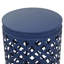 Table d'appoint contemporaine en métal avec motif de treillis sculpté au laser-23081103