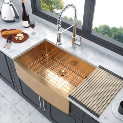 36 Farmhouse Sink - 36 Inch Kitchen Sink Stainless Steel 16 Gauge Apron Front Kitchen Sink