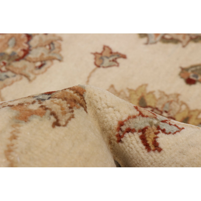 Tapis crème unique noué à la main 6 pi 4 po x 10 pi 0 po Jamshidpour