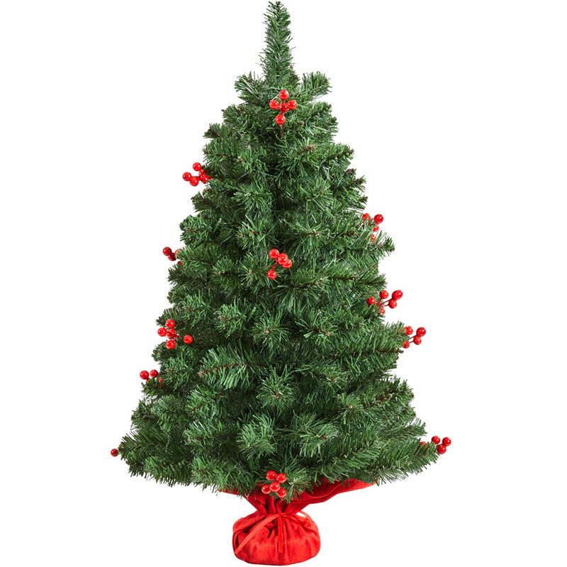 Lighted Artificial Fir Christmas Tree, 3' H