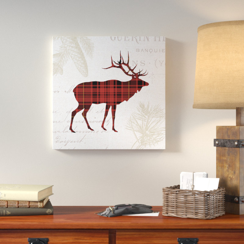 «Plaid Lodge III», impression sur toile, H 28 po x l 28 po x P 1,5 po, Toile tendue