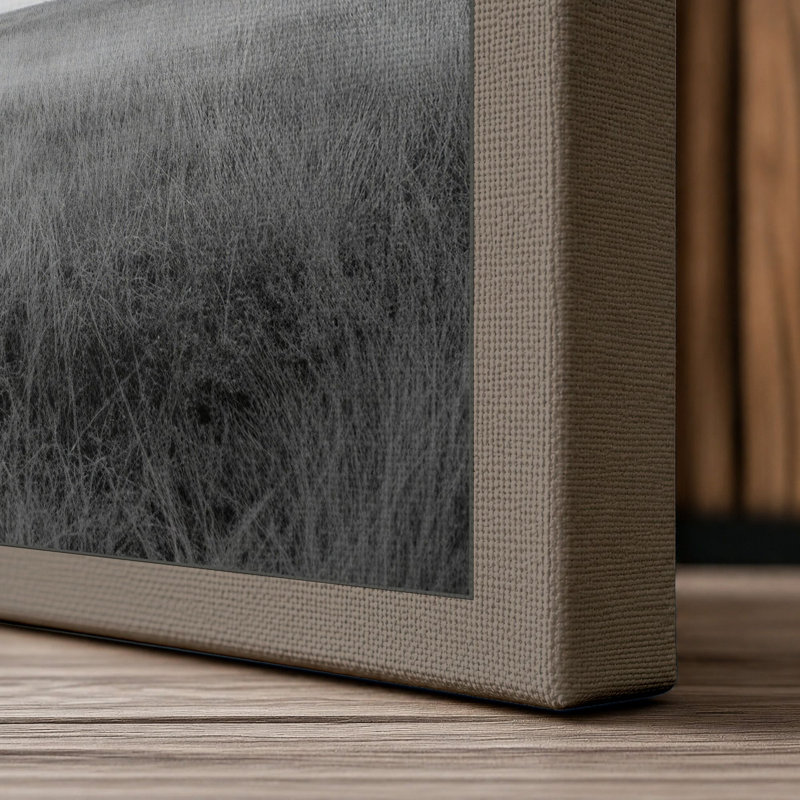 Solitary Tree Scandinavian - Wrapped Canvas, 18x12 - 45.7 x 30.5 cm, Taupe Border
