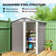 Outsunny 5ft x 4ft Garden Shed Metal Tool Storage Shed Grey
