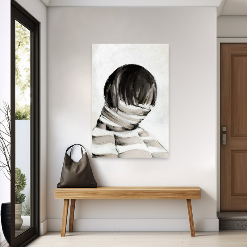 Enveloppé dans une isolation silencieuse, portrait abstrait, art, H 60 po x l 40 po