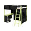 Designs Full Size Gaming Loft Bed With Built-In Desk & LED Lights, Wooden Loft Bed With Wardrobe & Drawer-603172316