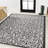 Deronte Vintage Filigree Textured Weave Light Gray/Black Indoor/Outdoor Rug-1011302894