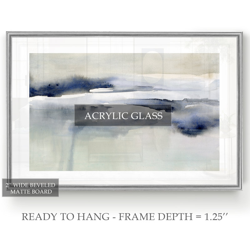 Passing Through I - Peinture, H 22,5 po x l 30,5 po x P 1,5 po, Encadrement argenté