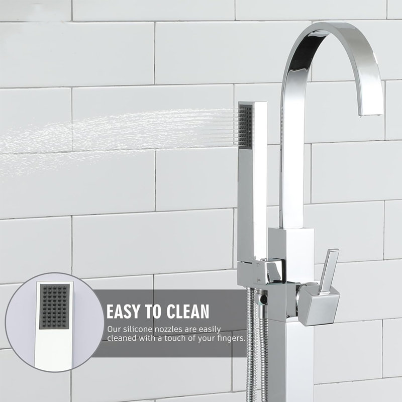 Single Handle Floor Mounted Tub Faucet, Polished Chrome