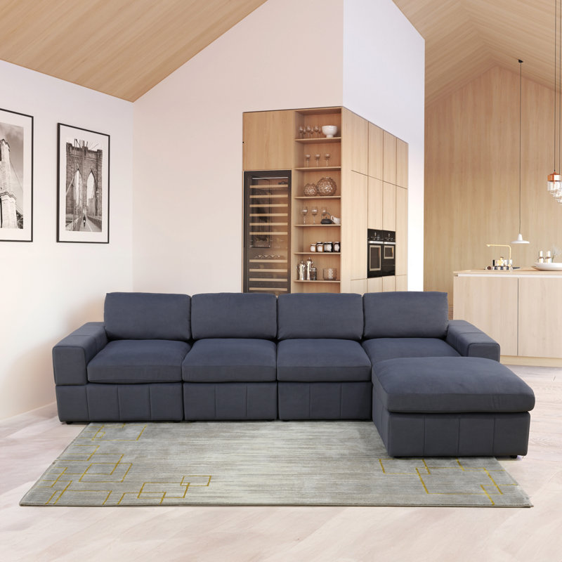 Canapé modulaire en coin 5 pièces Milissent