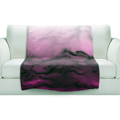Couverture en sherpa doux vagues mauves