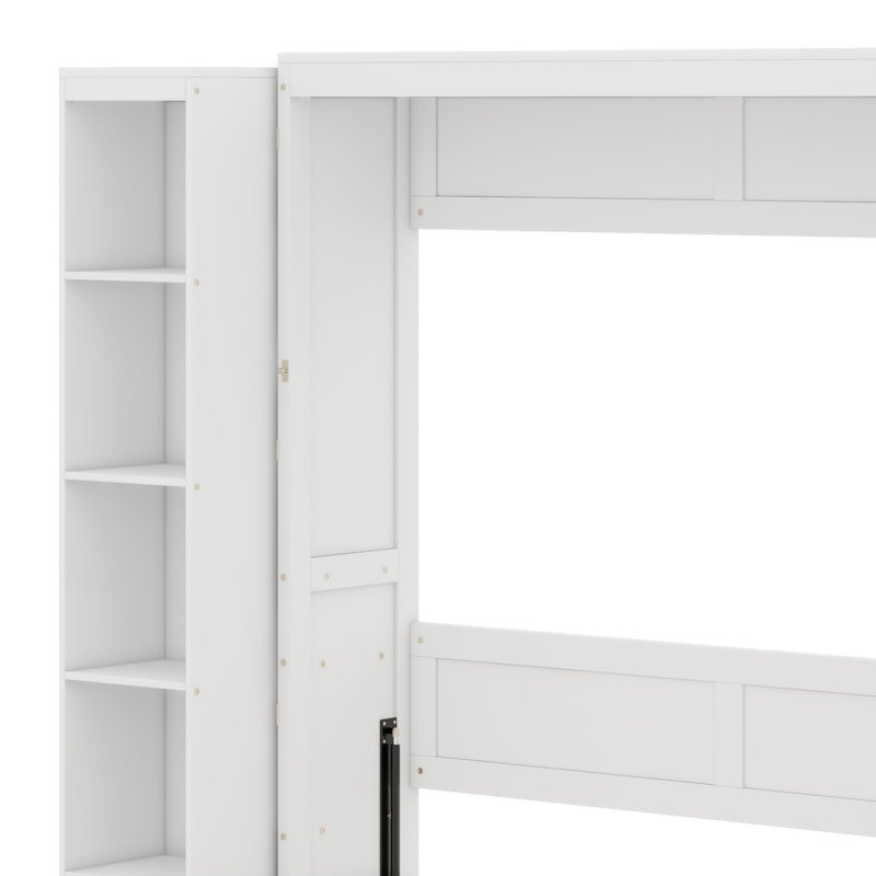 Lit escamotable mural Murphy avec portes de rangement, Blanc