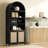 84.25''H Rattan Arched Bookcase With Adjustable Shelf-1152982162