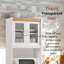 Armoire de cuisine avec présentoir en porcelaine de 22,7 pouces de large avec rangement, tablette à micro-ondes et tiroir à ustensiles de cuisine-116087307