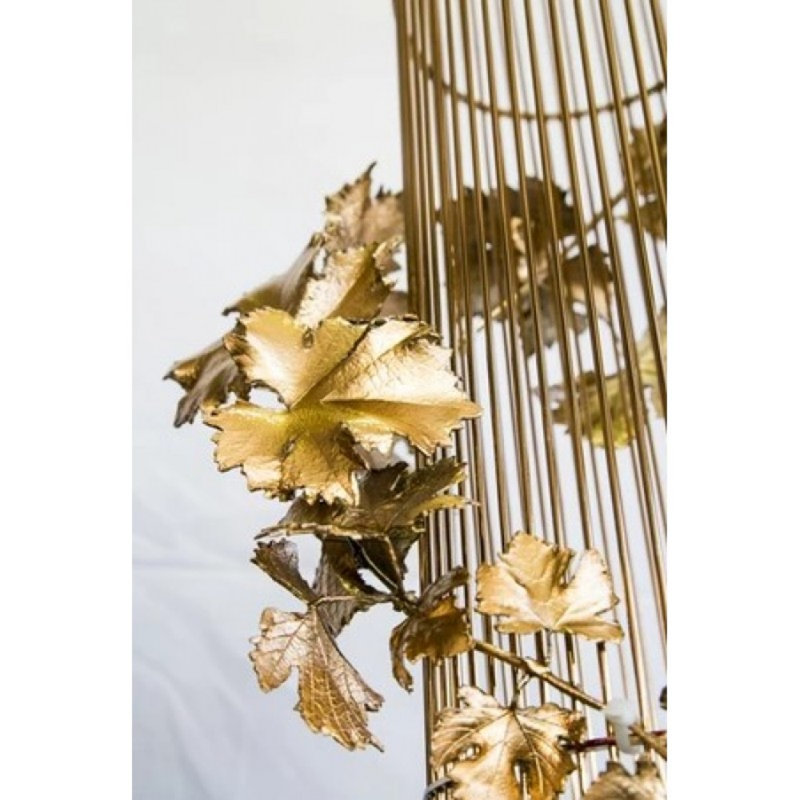 Lustre cylindrique en cage avec oignon Jaterius 1, Bronze brossé, H 91 po x l 54 po x P 54 po