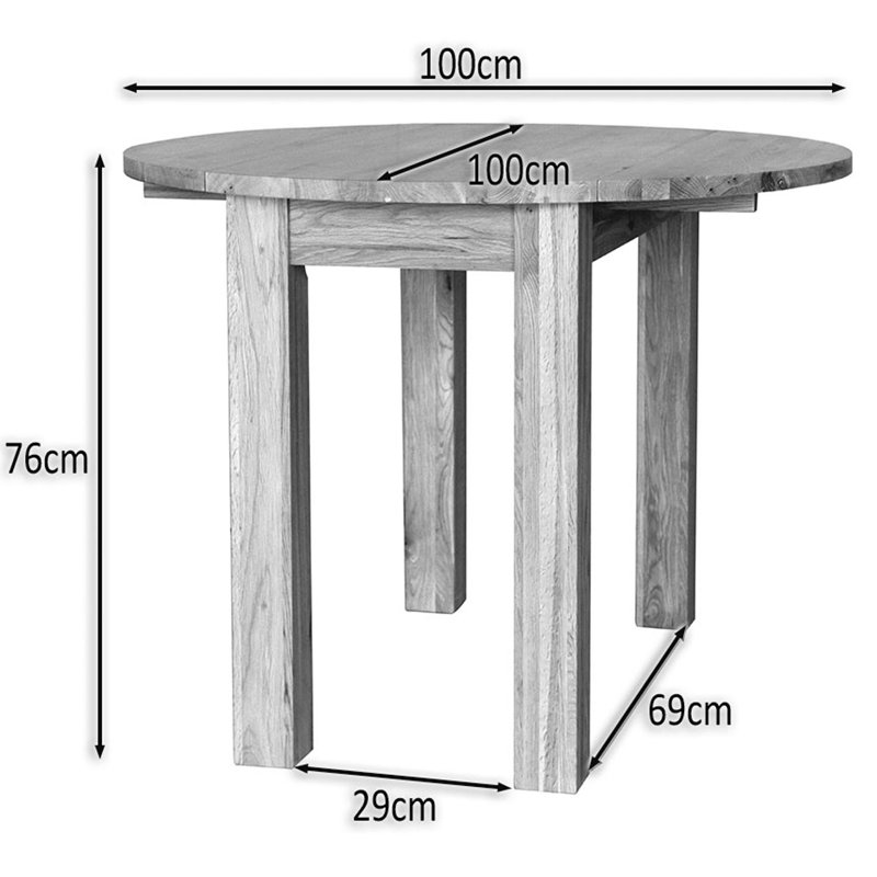 Hatcher 4 - Person Drop Leaf Solid Oak Dining Set, Beige
