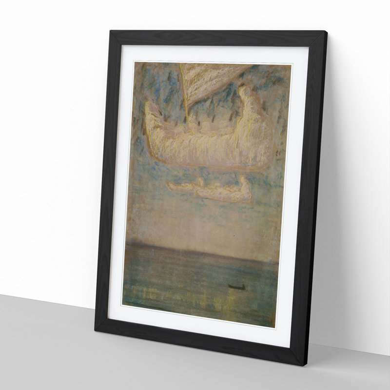 Thoughts by Mikalojus Konstantinas - Picture Frame Painting, 48cm H x 36cm W x 2cm D, Black