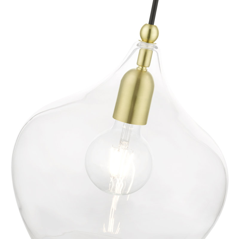 Donivin 1 - Light Single Pendant, Satin Brass/Polished Brass