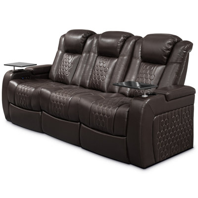 Fauteuil inclinable électrique 3 PC avec nappa de grain supérieur, relaxation entièrement réglable, charge intelligente, éclairage à DEL RVB dynamique