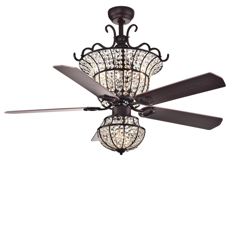 Drumcullen 52'' Ceiling Fan with Light Kit, Remotes, Antique Bronze