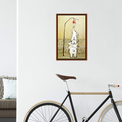 «Whimsical Elephants with Red Apple» par Diannart - impression d'art graphique