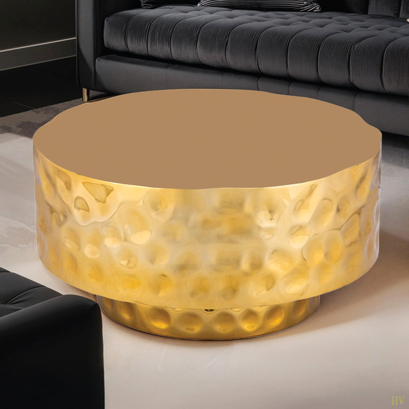 Table basse de style moderne en métal, Gold