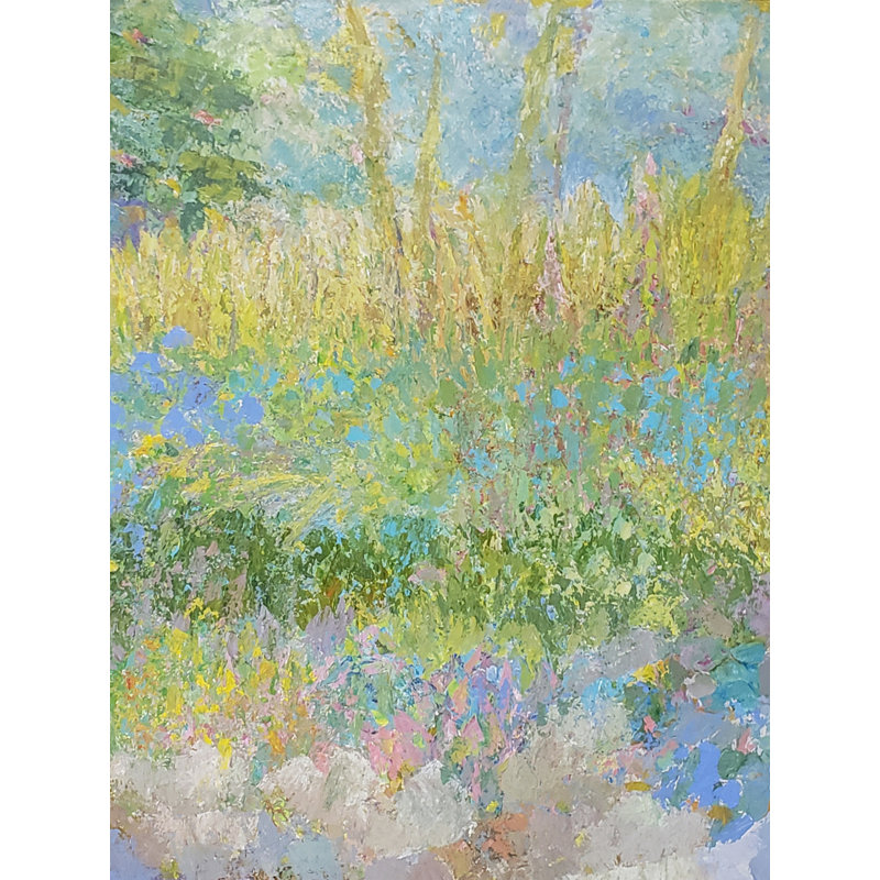 Field Of Flowers Print by Marsha Heller, Black Framed Canvas, 33" H x 25" W