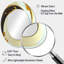 White And Gold Bold Movement I - Abstract Oval Decorative Mirror On Metal-1048382424