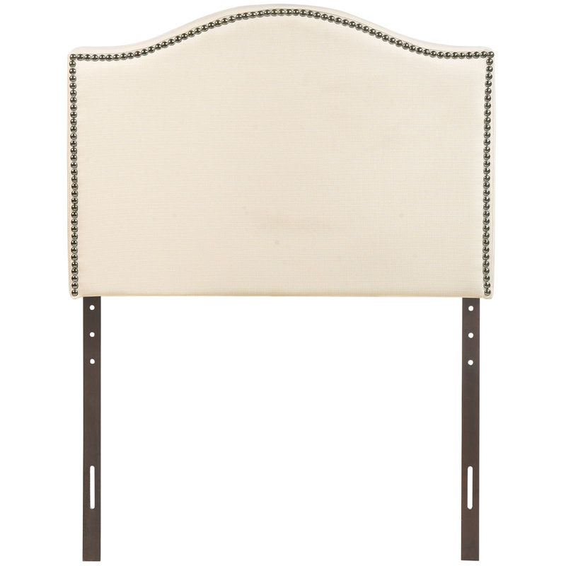 Curl Nailhead Upholstered Headboard, Twin, Ivory, Ivory