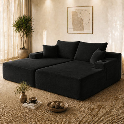 Canapé modulaire 69 po Cloud, méridienne en L avec méridienne en R et assise profonde et confortable canapé 2 places