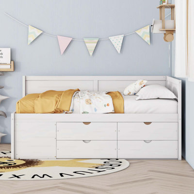 Full Size Daybed With Drawers And Shelves, White(OLD SKU:LP102023AAK)